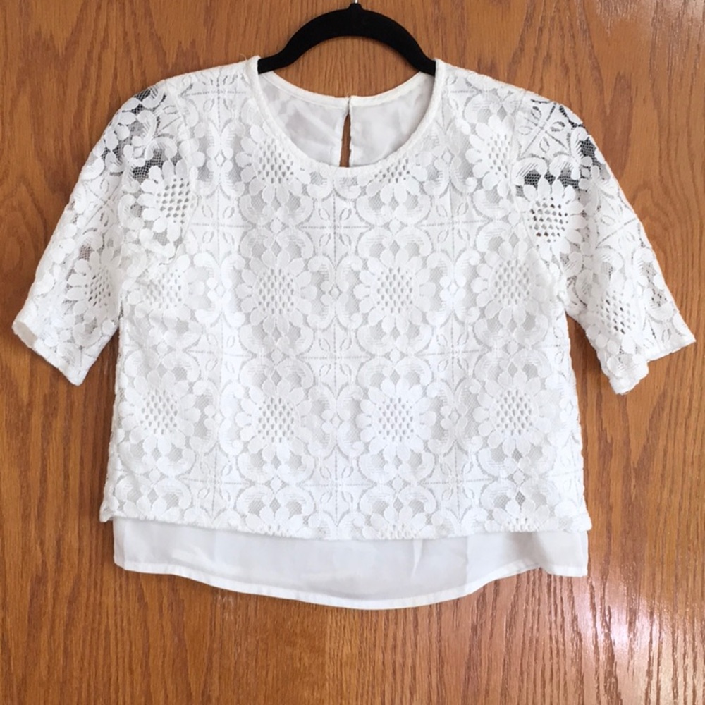 Abercrombie & Fitch white floral lace size XS